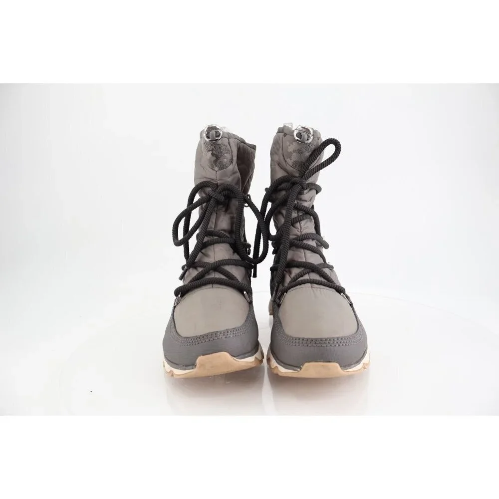 Sorel Kinetic Waterpoof Faux Fur Lined Boots Size 12 Gray Camo Lace Up
